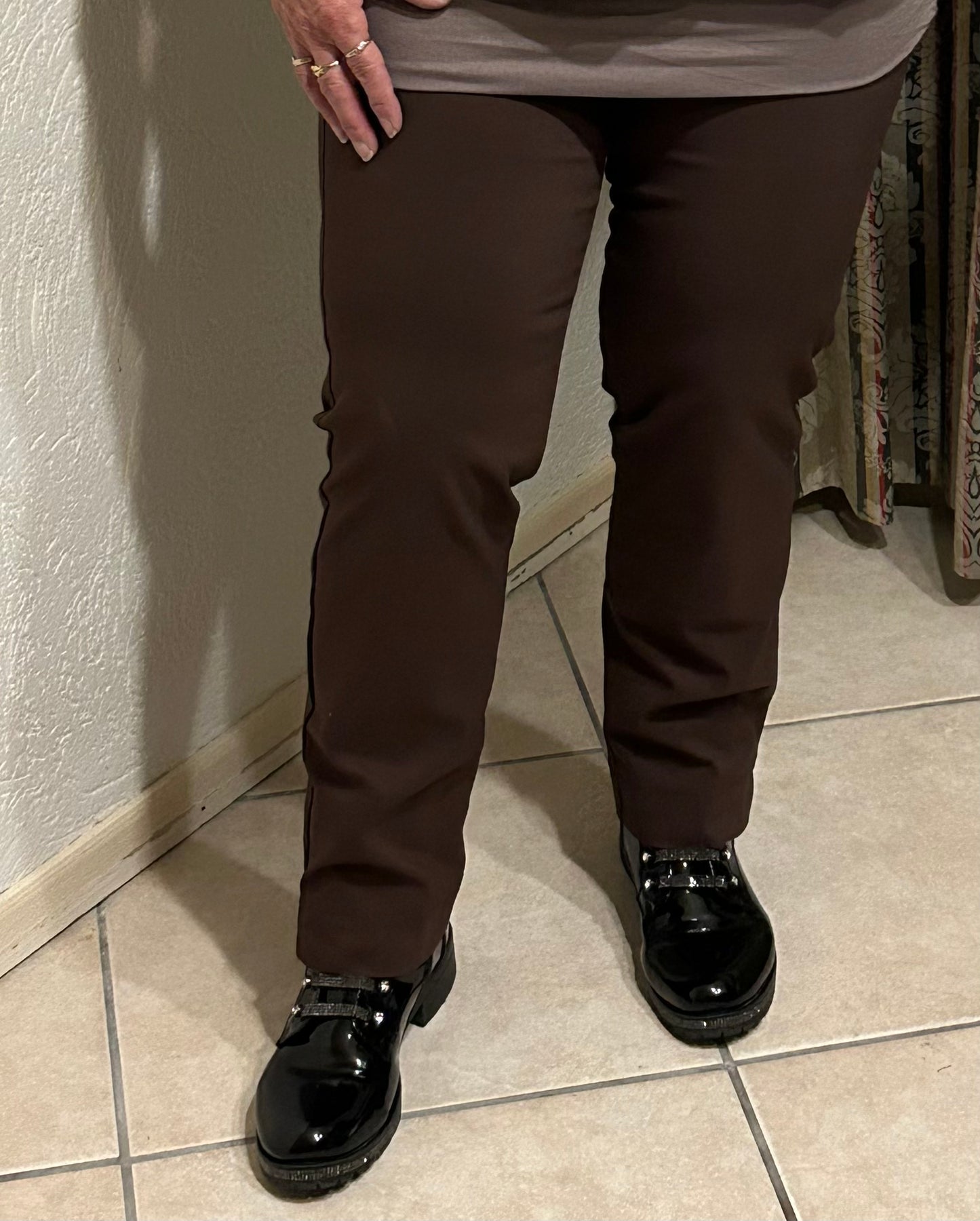 Italy stretch broek met kleine split